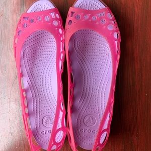 Crocs Womens  Sandals;8;Candy pink w/ lt purple